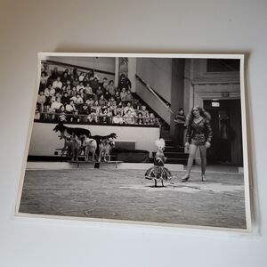 Vintage Black and White Photograph Clyde Beatty Circus 1973 Canine Circus Act